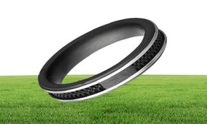 Fashion Black Color Band anneaux Femmes ou hommes Titanium en acier inoxydable à grande taille Bijoux Taille 6 à 1223512337030534