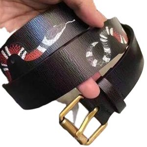 Mode noir authentine cuir concepteur ceinture de serpent de boucle de boucle de serpent avec coffre à la boîte ceintures pour hommes accessoires