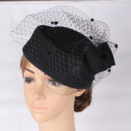 Mode noir haute qualité Fascinator chapeaux Base avec cage à oiseaux voile voiles de mariée Occasion cheveux accessoires Cocktail MYQ136