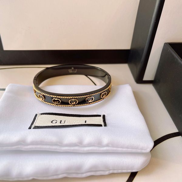 Mode Noir Lettre Bracelet Bracelet Classique Cadeau Amour Chaîne Bracelets Designer Bijoux De Luxe Bracelet Accessoires Pour Femmes Couple De Mariage Partie Souvenir