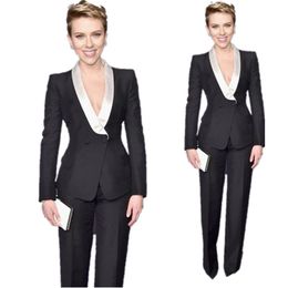 Costumes noirs pour mère de la mariée, à la mode, robe Slim Fit pour femmes, Tuxedos de soirée, vêtements de cérémonie pour veste et pantalon de mariage