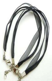 Mode noir organza voile ruban colliers pendentifs chaînes cordon 18 bijoux bricolage making1292013