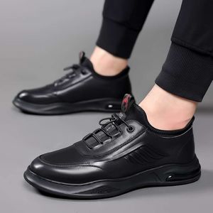 Mode noir impression cuir hommes de haute qualité travail manuel affaires décontracté respirant antidérapant chaussures pour hommes