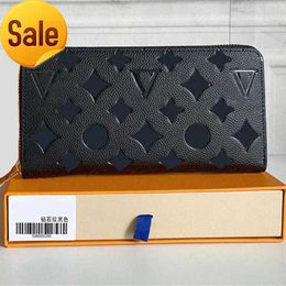 Fashion Black portemonnee kaart empreinte vrouwen clutch lady dames lange portemonnee pu leer enkele rits portefeuilles klassieke maïs houder 60017