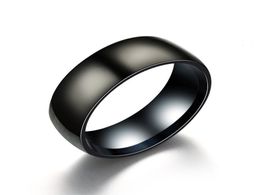 Mode noir titanium anneau homme mat fini classique fiançailles anel riches anel pour les bandes de mariage de fête masculine1609380