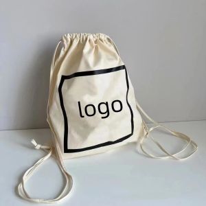 Mode zwart wit canvas tas klassiek logo bedrukte rugzak grote capaciteit boodschappentas met een schoudertas strand draagbare milieutassen