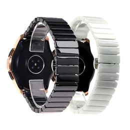 Mode zwart wit keramiek 16 18 20 22mm breed horlogeband voor Huawei armband fitbit samsung heren dameshorloge band polsband H0915