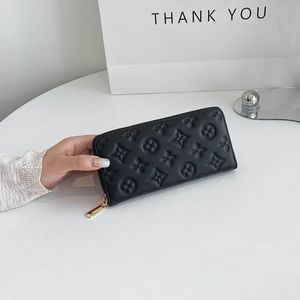 Fashion Black Women Clutch Lady Ladies Long Wallet Pu Leather Single Zipper Wallets Classical Corn Purse Card Holder Portebaart