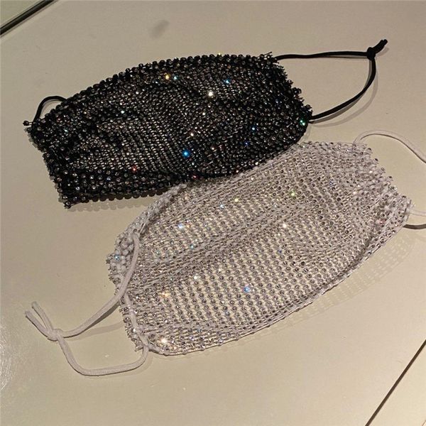 Mode Bling Strass Sexy Party Masques Masque Couverture Bijoux pour Femmes Élastique Visage Bijoux Voile Maska Fille