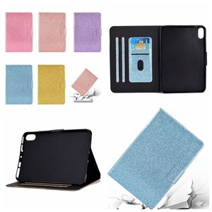 Étuis en cuir scintillant brillant à la mode pour iPad Mini 6 1 2 3 4 5 Air Air2 7 8 9 9.7 Pro 11 2021 10.2 10.5 Portefeuille scintillant scintillant avec fente pour carte d'identité de crédit Lady Holder Flip Cover