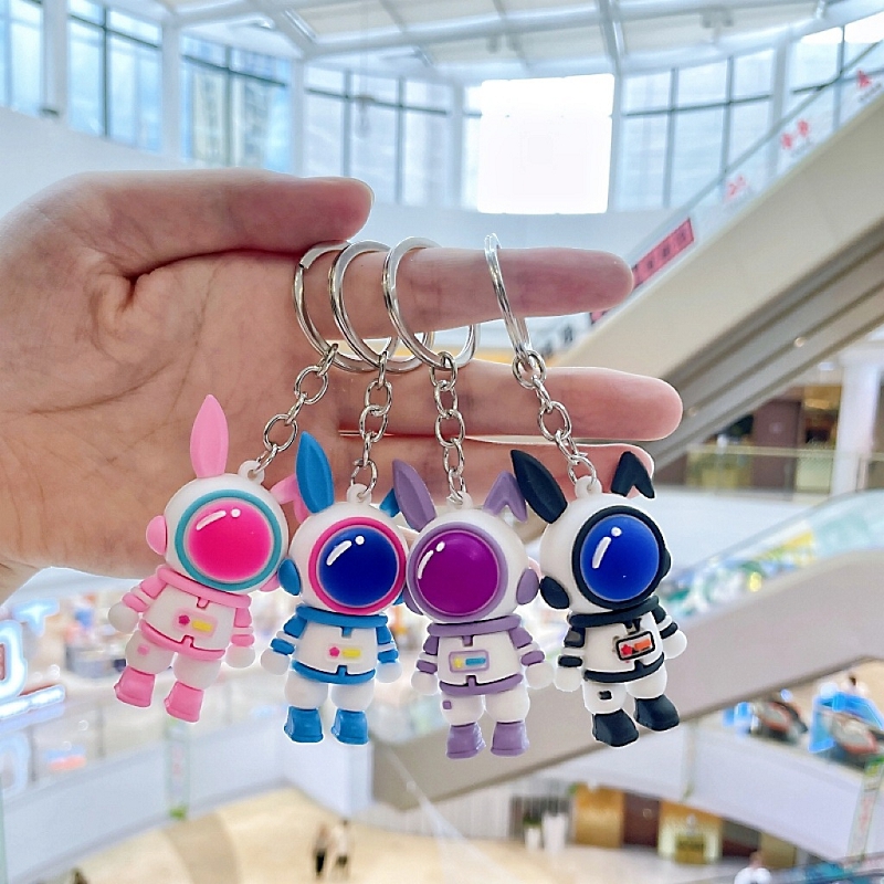Mode Blogger Designer Jewelry Rabbit Astronaut Keychain Bookbag Pendant Student Award Mobiltelefon Keychains Lanyards Keyrings Wholesale YS11