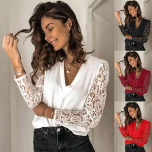 Mode Blouse Chemise Femmes Dentelle 5XL Plus La Taille Blouses top Femme Vêtements Casual Harajuku Dames Tops Tee Femmes Chemise Vêtements 210401