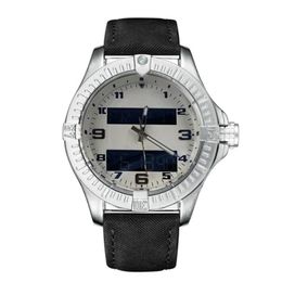 Mode blauwe wijzerplaat horloges heren Dual tijdzone horloge Elektronische aanwijzer display montre de luxe Horloges rubberen band mannelijke clock275K