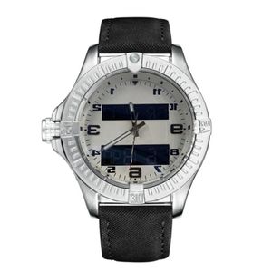 Fashion Blue Dial Watches Mens Double Fuseau horaire Fidal Watch Electronic Pointer Display Montre de Luxe Wrist Wrists Strap Rubber Male Clock320U