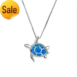 Livraison gratuite mode bleu Imitati opale tortue de mer pendentif collier pour femmes Animal mariage océan plage bijoux