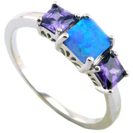 Mode blauwe opaalring; Amethist Stone Ring Nieuwe ontwerpen