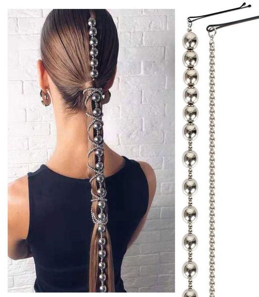 Fashion Bohemian Hair Accessoires pour femmes Pins Bandeau argenté Couleur en argent Round Bridal Wedding Hair Chain Bijoux Coadles 3338517