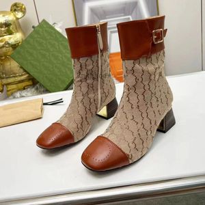 Modieuze laarzen Herfst en winter Dames Enkel Chelsea Laarzen voor 6 cm en 1,5 cm Gebreide stretchlaarzen Dames in elkaar grijpende Martin Bootis Casual schoenen Trends 35-44 1.25 06