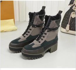 Mode laarzen voor vrouwenhoogte toenemende vrouw schoenen Leisure lederen enkellaarzen Martin Boots Laureate Platform Desert Boot vintage stijl