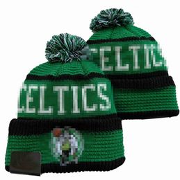 Fashion- Boston''Celtics''''beanie tricot tricots équipes sportives de baseball football de basket-ball Caps femmes hommes pom mode hiver top caps sport tricot chapeaux a2