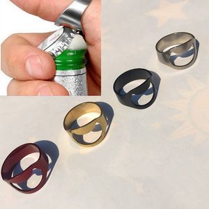 Abridor de botellas de moda Anillos Forma Creativa Nuevo Anillo de dedo portátil Abridor de botellas Colorido Acero inoxidable Barra de cerveza Herramienta Bottel Favores INS