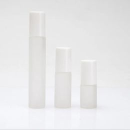 Fashion Boutique Perfume Roll on Glass Bottle Grosted Clear with Metal Ball Roller Essential Huiles Filals 10ml 5ml 3ml