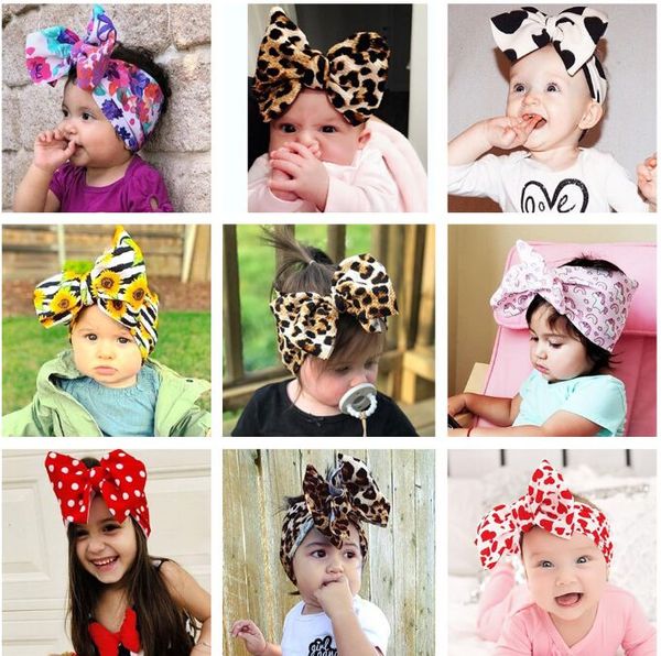 Fashion Bowknot Children Bandband Elastic Turban Hairband Bows Kids Girl Girl Bands For Girls Hair Band Hair Accessoires