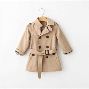 Fashion Boys Girls Red Trench Coat Long Style Tench Cods Fall Fall Hiver Childre