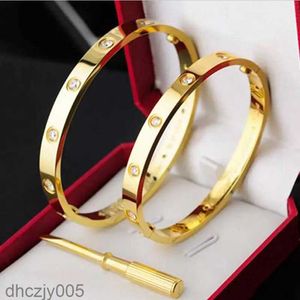 Pulsera de moda Damas Oro rosa Plata Dama Brazalete Titanio Acero Tornillo Destornillador Diamante Diseñador de lujo Joyería Para mujer Pulseras para hombre PJ26 PJ26 DCD0