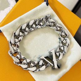 Bracelets de mode bracelet en émail de créateur en acier inoxydable chaîne cubaine lien lettre bracelet à breloques plaqué rose luxe haute qualité bijoux femmes hommes bracelet pour cadeau