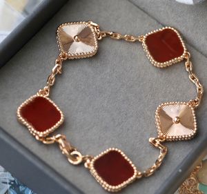 Modearmbänder Designer für Frauen Kleeblatt-Armband Kette 18K Gold Achat Muschel Perlmutt für FrauenMädchen Hochzeit Muttertag Schmuckzubehör