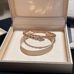 Pulseras de moda Diseñador de brazalete serpentino para mujeres Diamond Rose Gold Sier Sier ajustable Men Jewelry Regalos