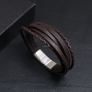 Braccialetti alla moda Bracciale avvolgente in pelle Braccialetti con fibbia in acciaio inossidabile Braccialetti con cinturino da uomo con braccialetti alla moda saranno nuovi e sabbiosi