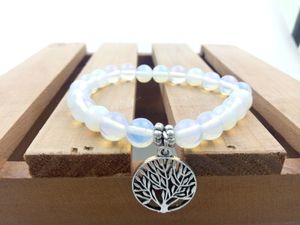 Bracelets de mode brins hommes et femmes cadeau 8 MM bracelet opale pendentif arbre de vie perles Mala yoga