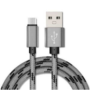 Cables de teléfono trenzados de moda 1 m 3 pies Micro USB Tipo-C Cable de carga de datos tejido para teléfono inteligente Samsung S20 Huawei