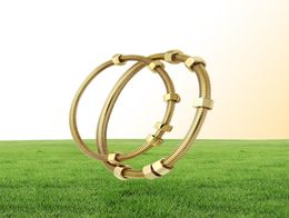 Brand de mode 2017 Le dernier bracelet à 6 vis en acier titane dames mâles et féminins Fil Love Braceletbanlge pour les femmes7012918