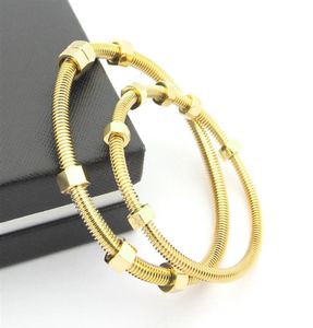 Marque de mode 2017 les dernières 6 vis bracelet titane acier dames mâle et femelle couple fil amour braceletbanlge pour femmes6580255