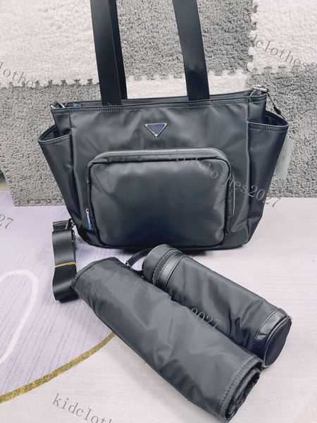 Marca de moda Bolsas de pañales para bebés Bolsa de mamá Bolsa de pañales impermeable de gran capacidad Cremallera Negro Mojado Seco Mamá Maternidad Viaje Bolso de lactancia NUEVO Hobos multifunción