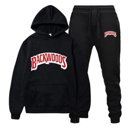 Modemerk Backwoods Herenset Fleece Hoodie Pant Dik Warm tracksuit Sportkleding Spoorpakken Pakken Mannelijk Sweatsuit Tracksuit 220817