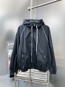 Marque de mode balle veste col montant veste Patchwork à capuche décontracté ample mode polyvalent Trench manteau veste polyvalente