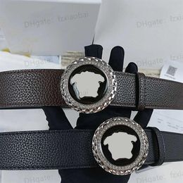 Brandle de mode Belt Retro Design ceintures pour hommes Femmes Femmes Double facette Litchi Match Largeur 3 8cm Vowhe Cowhide 4 Color FORTEMATA256H