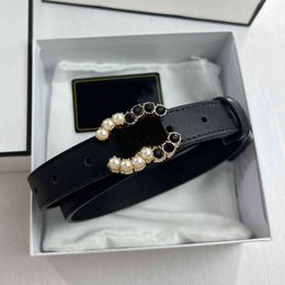 Fashion Brand Belt Women Men Designer ceintures incrustées Diamond Pearl Metal Lettre boucle loisic