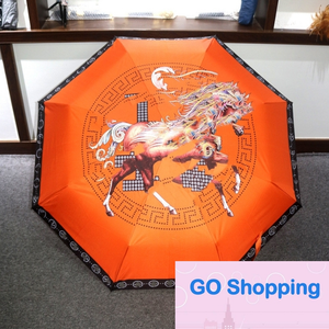 Marque de mode Carriage Tide Marque Parasols Parapluie à double usage pour femmes Protection solaire Protection Uv Parapluie automatique pliant