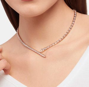 Modemerk chokers designer ketting voor vrouwen diamant ingelegde slangenvormige ontwerp sieraden inclusief boxvoorkeur cadeau