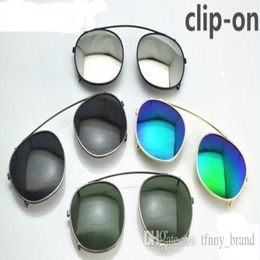 Clip de mode Clip de soleil Lenses Unisexe Flip Up Polarisé Lens Johnny Depp Clip-on Clips Eyewear Myopia 6 Colors 3 Taille pour LE360V