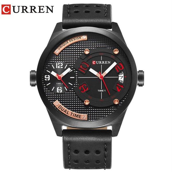 Reloj de pulsera de negocios CURREN de marca de moda, reloj de cuarzo informal para hombre, reloj con correa de cuero, reloj Masculino, relojes Mannens Sa227v