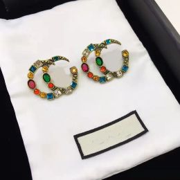 Модные брендовые дизайнерские серьги aretes orecchini женские цветные серьги с кристаллами и драгоценными камнями G2311223BF