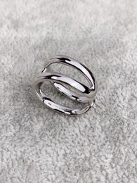 Modemerk ontwerper h letter ringen sieraden s925 zilveren ring hartvormige ringen letters dubbele hart vrouwelijke ring voor vrouw cadeau