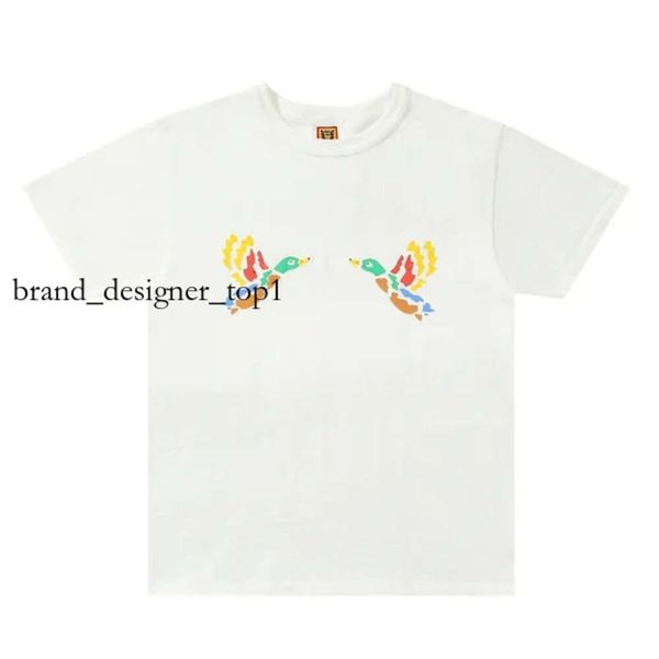 Designer de marque de mode Human Made New Trends T-shirts masculin Cartoon Tiger Flying Duck Panda Dog Pig Slub Cotton T-shirts à manches courtes pour hommes Femmes Summer Tops 4675