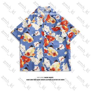 Modemerk ontwerper dameshemd Amerikaans retro klassiek Cubaans kraag shirt voor heren kort mouwen zomer casual losse Hawaiiaans barokke shirt 458